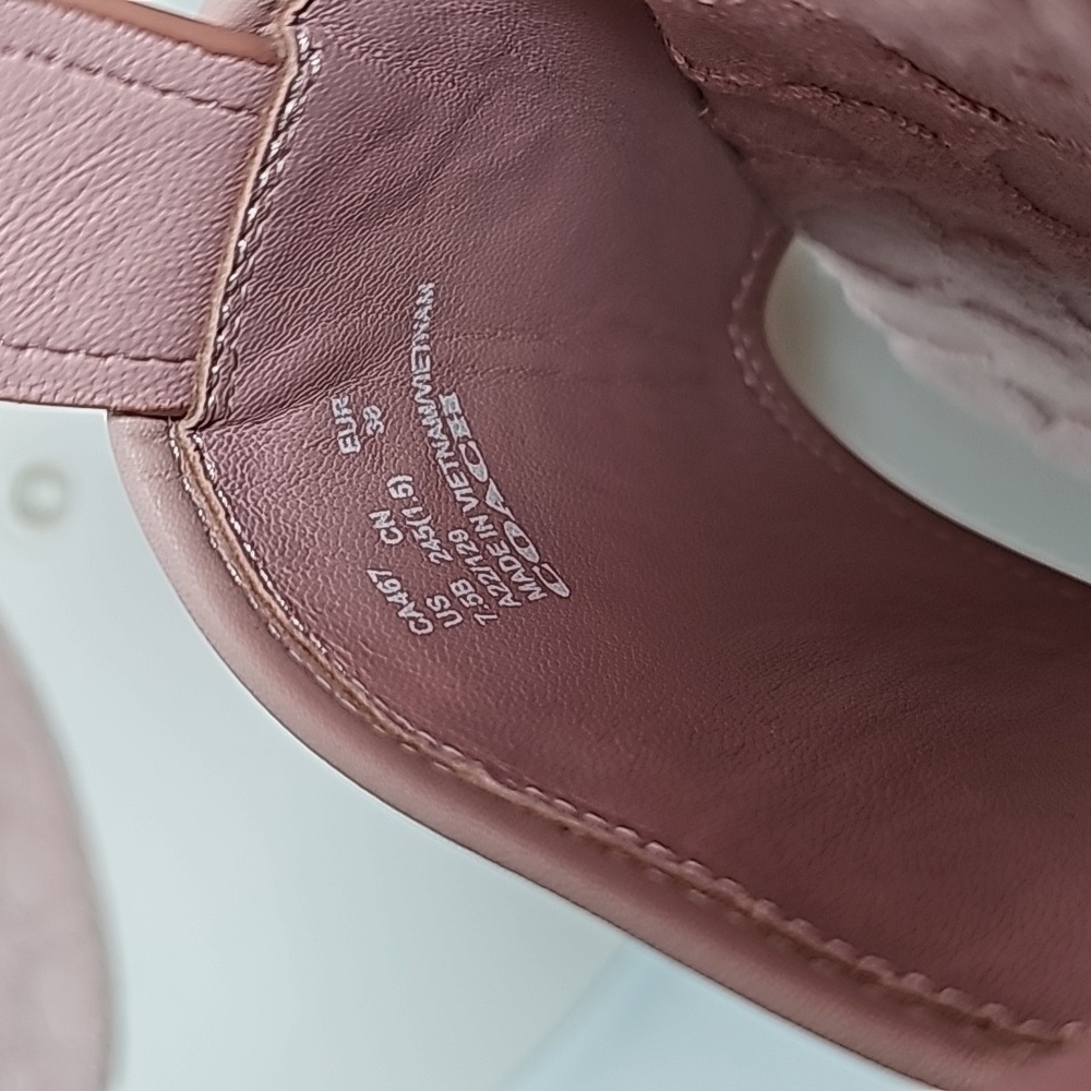 Coach Noelle Terry Cloth Platform Sandals Chunky Sole Slingback Leather Pink 7.5 - Picture 11 of 16